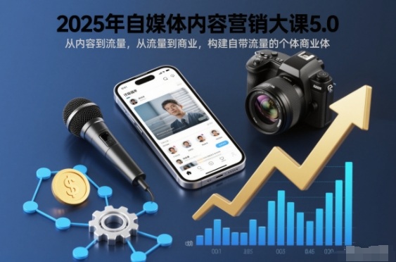 2025年自媒体内容营销大课5.0，从内容到流量，从流量到商业，构建自带流量的个体商业体-星云网创