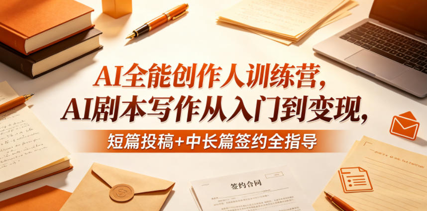 AI全能创作人训练营，AI剧本写作从入门到变现，短篇投稿+中长篇签约全指导-星云网创