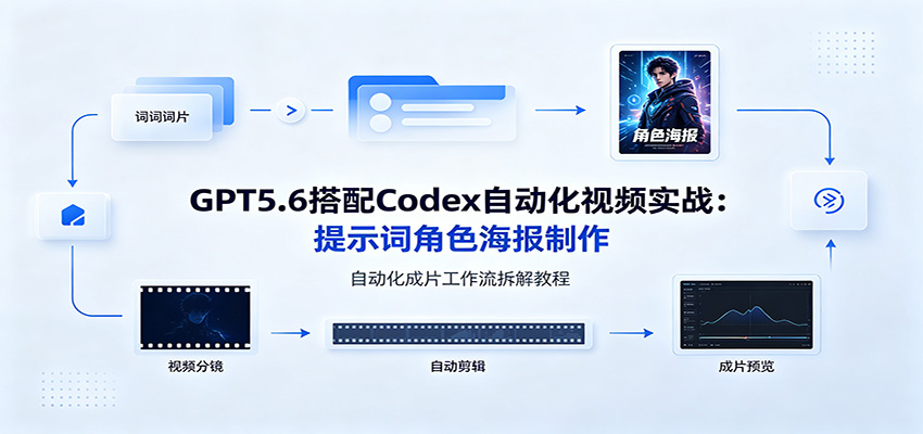 GPT5.6搭配Codex自动化视频实战：提示词角色海报制作，自动化成片工作流拆解教程-星云网创