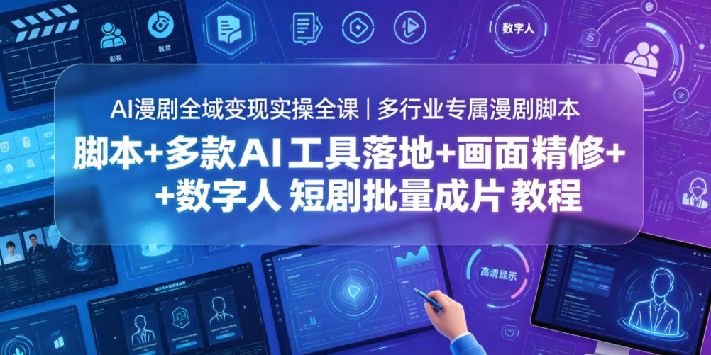 AI漫剧全域变现实操全课｜多行业专属漫剧脚本+多款AI工具落地+画面精修+数字人短剧批量成片全教程-星云网创