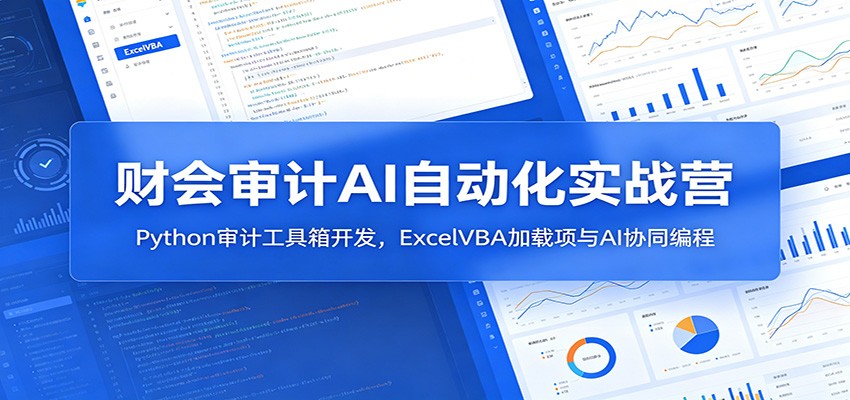 财会审计AI自动化实战营：Python审计工具箱开发，ExcelVBA加载项与AI协同编程-星云网创