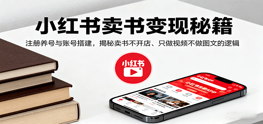 小红书卖书变现秘籍，注册养号与账号搭建，揭秘卖书不开店、只做视频不做图文的逻辑-星云网创