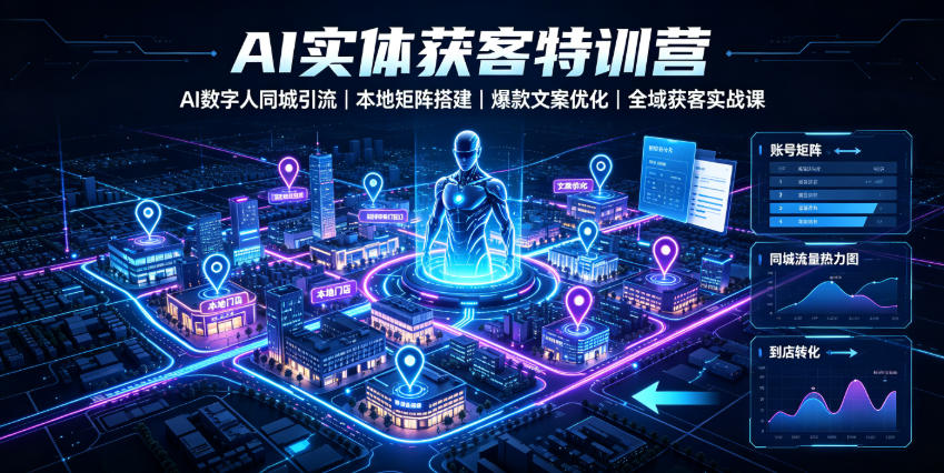 AI实体获客特训营｜AI数字人同城引流、本地矩阵搭建、爆款文案优化全域获客实战课-星云网创