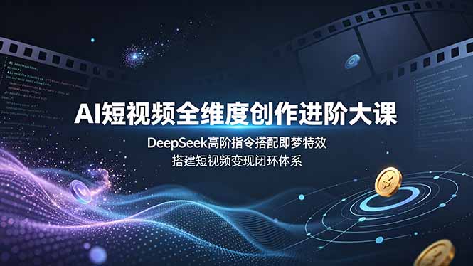 AI短视频全维度创作进阶大课，DeepSeek高阶指令搭配即梦特效，搭建短视频变现闭环体系-星云网创