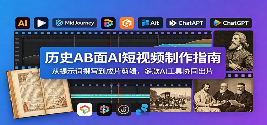 历史AB面AI短视频制作指南：从提示词撰写到成片剪辑，多款AI工具协同出片-星云网创