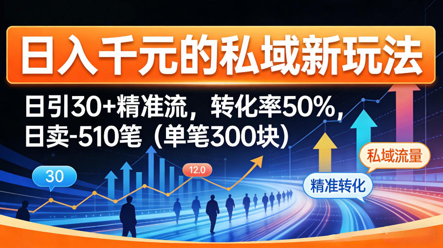 日入千米的私域新玩法：日引30＋精准流，转化率50%，日卖5-10笔(单笔300米)-星云网创