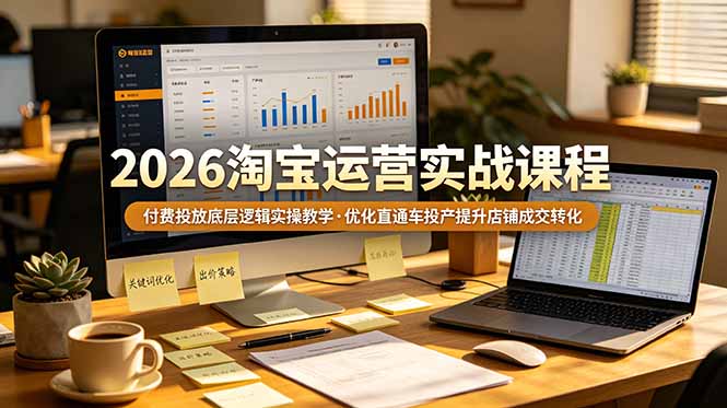 2026 淘宝运营实战课程，付费投放底层逻辑实操教学，优化直通车投产提升店铺成交转化-星云网创