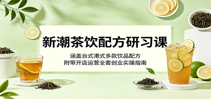 新潮茶饮配方研习课：涵盖台式港式多款饮品配方，附带开店运营全套创业实操指南-星云网创