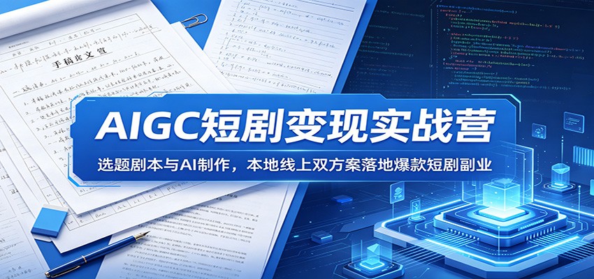 AIGC短剧变现实战营：选题剧本与AI制作，本地线上双方案落地爆款短剧副业-星云网创