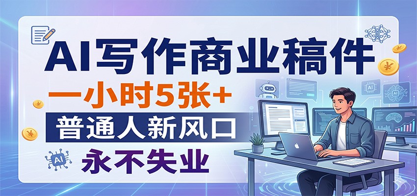 AI写作商业稿件，一小时5张+，普通人新风口，永不失业-星云网创