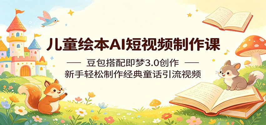 儿童绘本AI短视频制作课：豆包搭配即梦3.0创作，新手轻松制作经典童话引流视频-星云网创