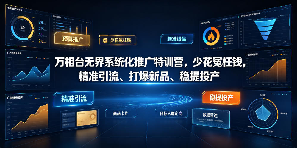 万相台无界系统化推广特训营VI0.0，少花冤枉钱，精准引流、打爆新品、稳提投产(全程录音+字幕)-星云网创