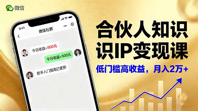 合伙人知识IP变现课，微信生态,内容创作与爆款打造,全网引流，新手月入2w+-星云网创
