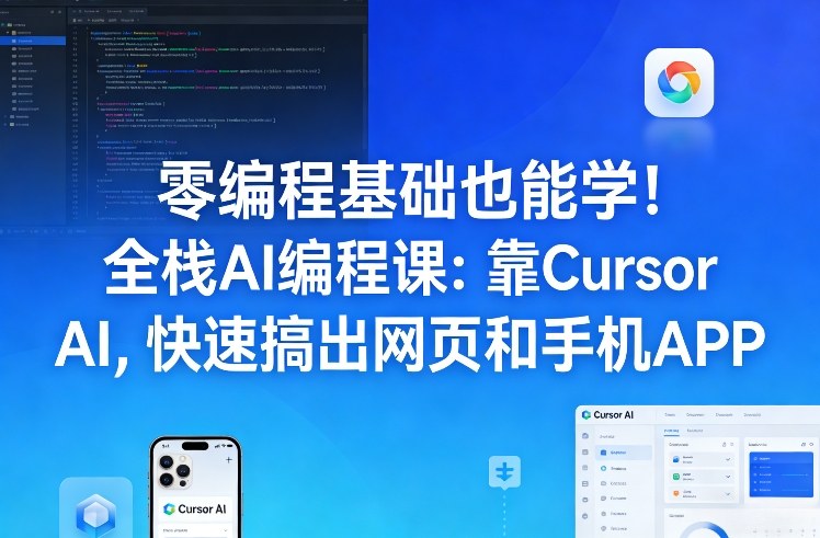 零编程基础也能学！全栈AI编程课：靠Cursor AI，快速搞出网页和手机APP-星云网创