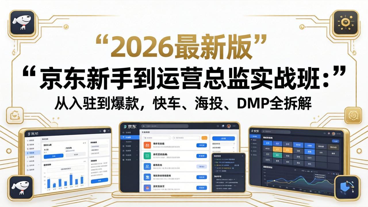 京东新手到运营总监实战班：从入驻到爆款，快车、海投、DMP全拆解，2026最新版-星云网创