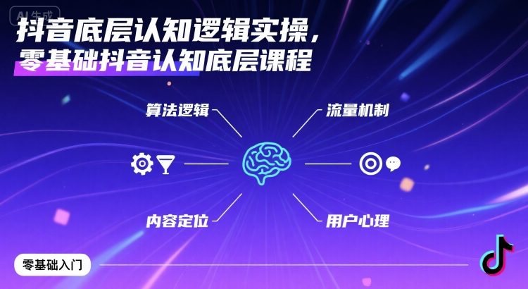 抖音底层认知逻辑实操，零基础抖音认知底层课程-星云网创