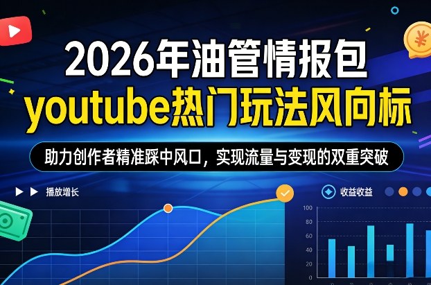 2026年油管情报包，youtube热门玩法风向标，助力创作者精准踩中风口，实现流量与变现的双重突破-云网创