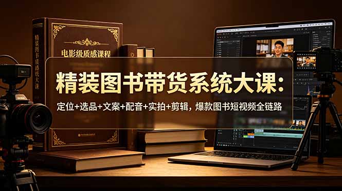 精装图书带货系统大课：定位+选品+文案+配音+实拍+剪辑，爆款图书短视频全链路-星云网创
