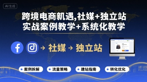 跨境电商新机遇，社媒+独立站，实战案例教学+系统化教学-星云网创