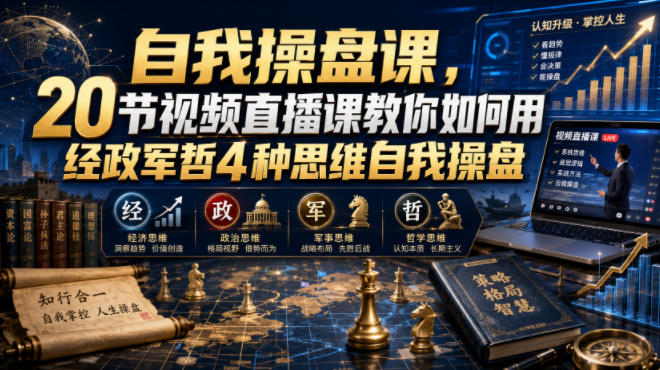 自我操盘课，20节视频直播课教你如何用经政军哲4种思维自我操盘-星云网创