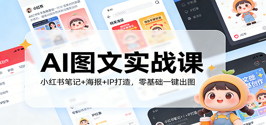 AI图文实战课：小红书笔记+海报+IP打造，零基础一键出图-星云网创