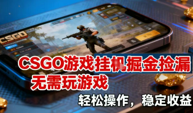 CSGO游戏挂G掘金捡漏，不需要玩游戏，操作简单，收益稳定【揭秘】-星云网创