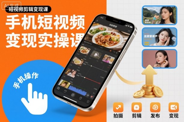 手机短视频变现实操课，短视频剪辑变现课-星云网创