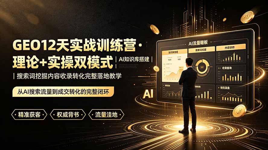 GEO12天实战训练营·理论+实操双模式｜AI知识库搭建｜搜索词挖掘内容收录转化完整落地教学-星云网创