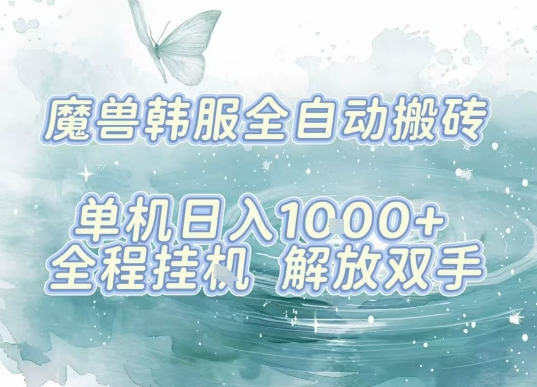 最新韩服游戏搬砖，单机日入1k+，全自动运行挂G项目，解放双手【揭秘】-柚子轻创