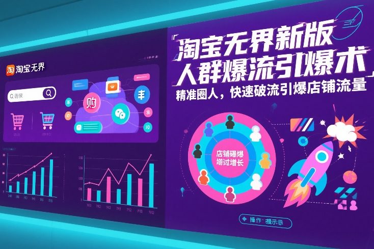 淘宝无界新版人群爆流引爆术，精准圈人，快速破流引爆店铺流量-问题不大网创