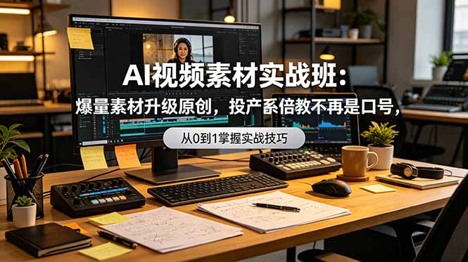 AI视频素材实战班：爆量素材升级原创，投产翻倍不再是口号，0-1系统教学实战落地-星云网创
