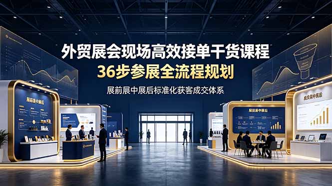 外贸展会现场高效接单干货课程，36步参展全流程规划，展前展中展后标准化获客成交体系-星云网创