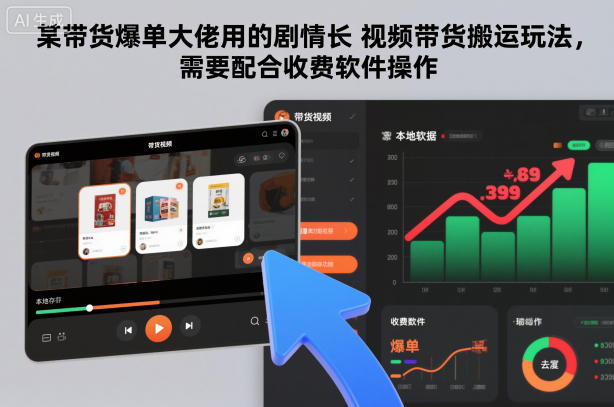 某带货爆单大佬用的剧情长视频带货搬运玩法，需要配合收费软件操作-我要项目网