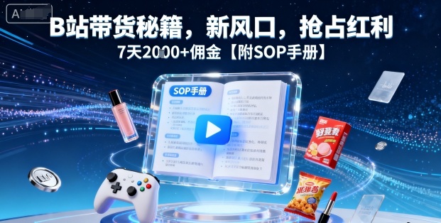 B站带货秘籍，新风口，抢占红利，7天2k+佣金【附SOP手册】-星云网创