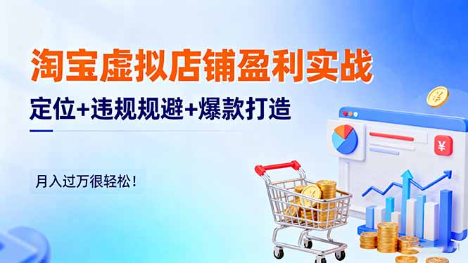 淘宝虚拟店铺盈利实战：定位+违规规避+爆款打造，月入过万很轻松！-星云网创