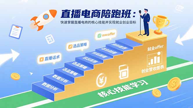 直播电商陪跑班：快速掌握直播电商的核心技能并实现就业/创业目标-星云网创