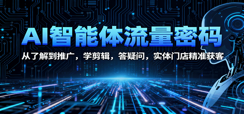 AI智能体流量密码：从了解到推广，学剪辑，答疑问，实体门店精准获客-星云网创