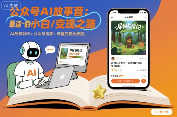 公众号ai故事营，最适合小白的自媒体变现之路-星云网创