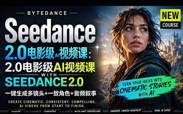 字节跳动的Seedance 2.0 AI电影视频生成制作教程，一键生成多镜头+一致角色+音频叙事-中英字幕-星云网创