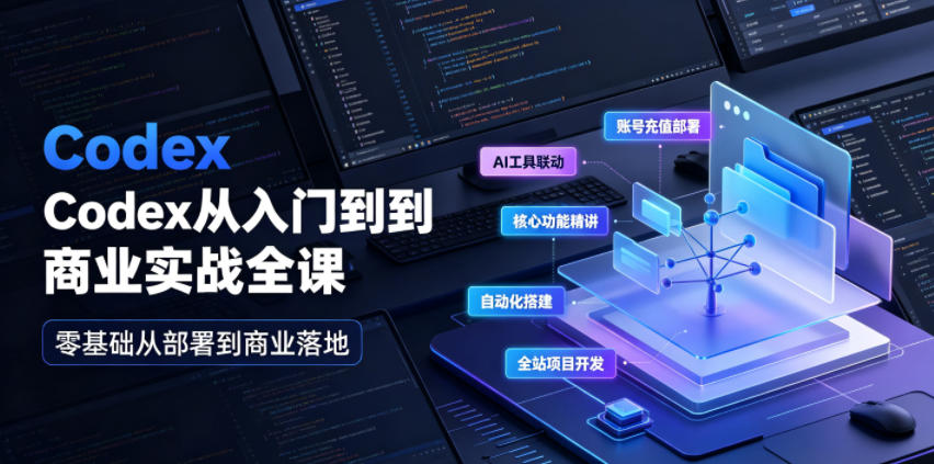 Codex从入门到商业实战全课｜账号充值部署、AI工具联动、核心功能精讲、自动化搭建、全站项目开发零基础教程-星云网创