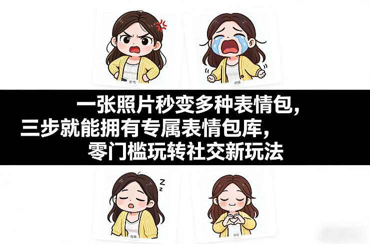 一张照片秒变多种表情包，三步就能拥有专属表情包库，零门槛玩转社交新玩法【文档】-星云网创