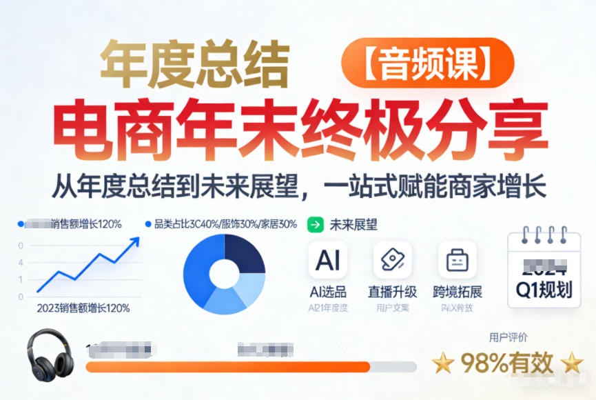 电商年未终极分享，从年度总结到未来展望，一站式赋能商家增长【音频课】-星云网创