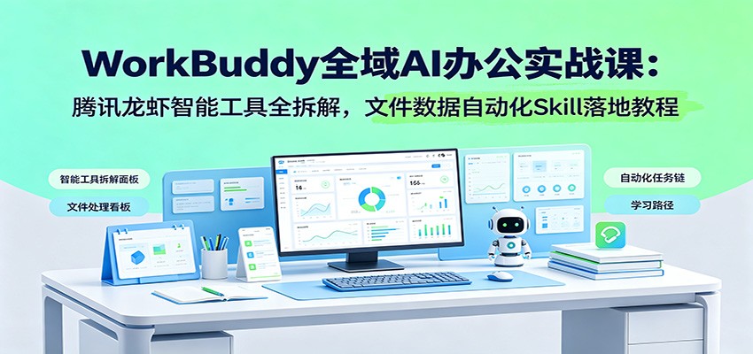 WorkBuddy全域AI办公实战课：腾讯龙虾智能工具全拆解，文件数据自动化Skill落地教程-星云网创