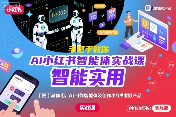AI小红书智能体实战课,手把手教你用AI制作智能体及创作小红书虚拟产品,提效+内容商业化(更新)-星云网创