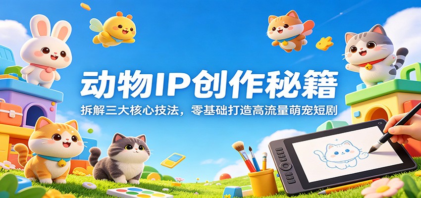 动物IP创作秘籍：拆解三大核心技法，零基础打造高流量萌宠短剧-星云网创
