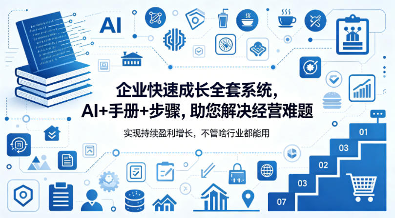 企业快速成长全套系统，AI+手册+步骤，助您解决经营难题，实现持续盈利增长，不管啥行业都能用-星云网创