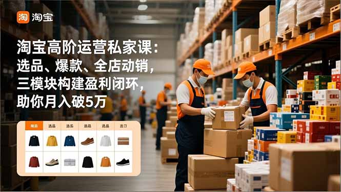 淘宝高阶运营私家课：选品、爆款、全店动销，三模块构建盈利闭环，助你月入破5万(更新12月-星云网创