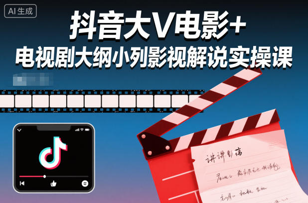 抖音大V电影+电视剧大纲小列影视剧解说实操课-星云网创