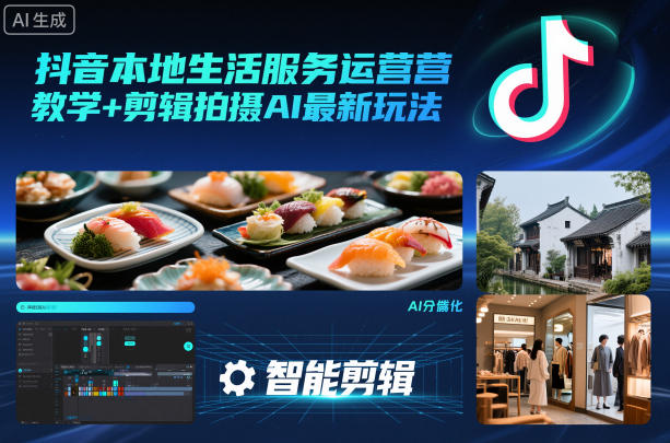 抖音本地生活服务运营教学+剪辑拍摄AI最新玩法-我要项目网