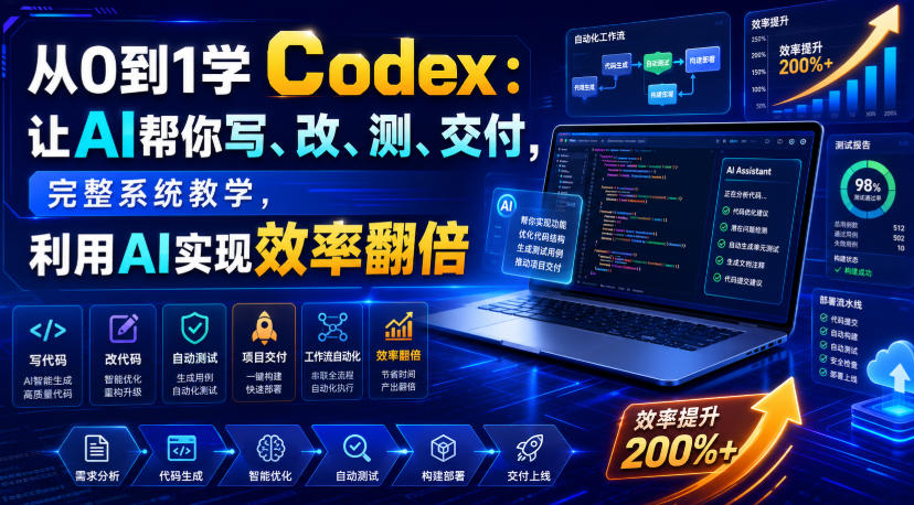 从0到1学Codex：让AI帮你写、改、测、交付，完整系统教学，利用AI实现效率翻倍-星云网创